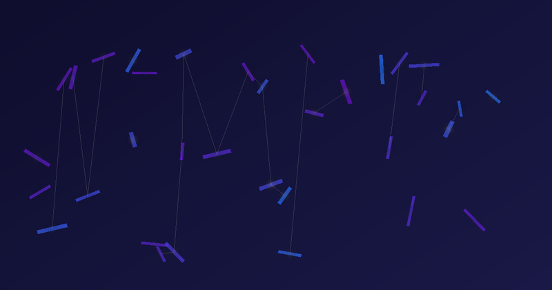 Abstract XYNE diagram: rod-shaped bacterial cells in purple and blue connected by faint chains, representing Bifidobacterium lactis and the microbiome network.