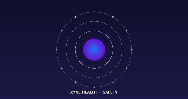Three concentric protective rings around a center gradient mark — visual of safety guardrails for sublingual supplements.