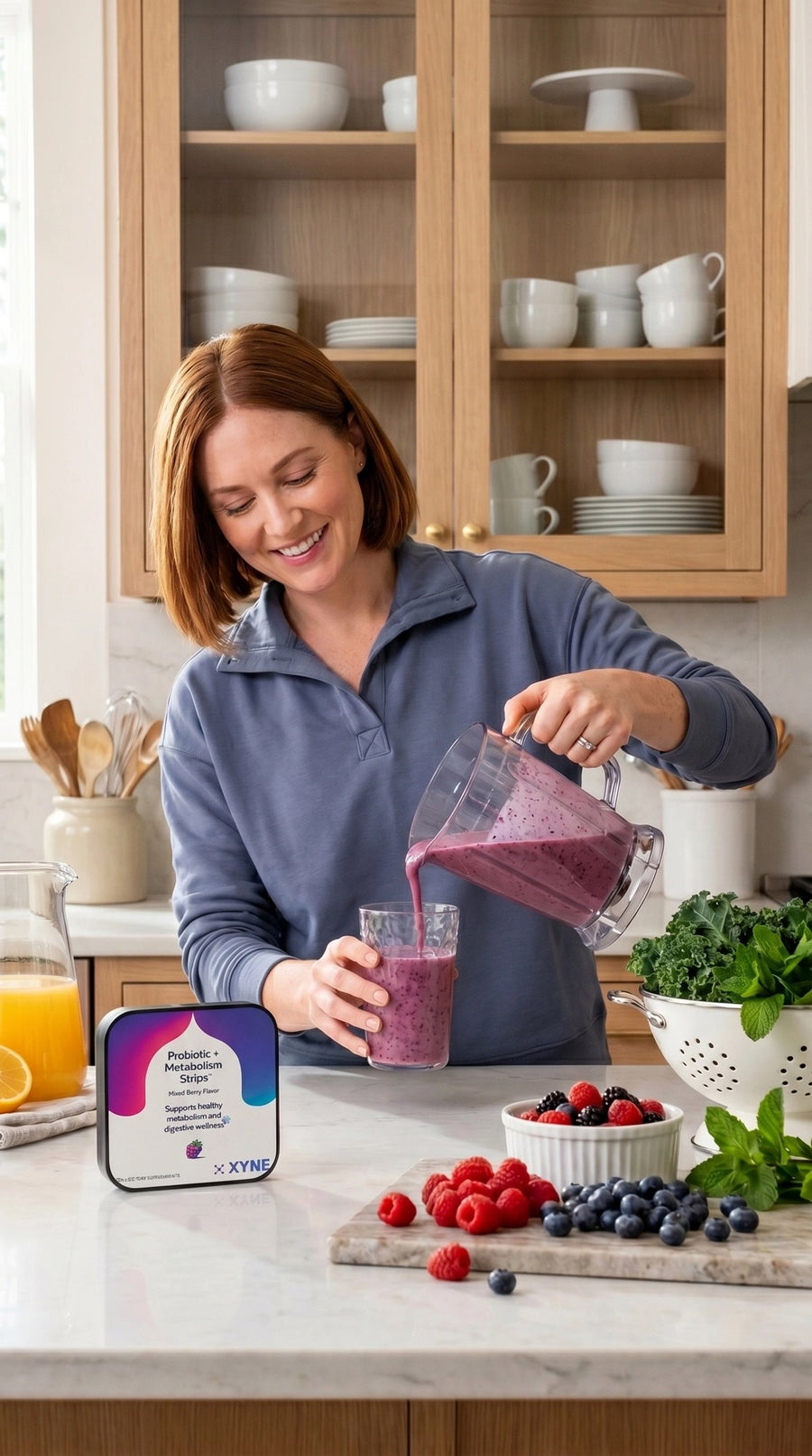 Xyne Probiotic + Metabolism strips in daily life