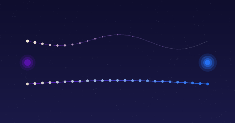 Abstract diagram of two nutrient delivery routes: a winding oral path where particles shrink and fade, and a direct sublingual path where particles reach the bloodstream intact.