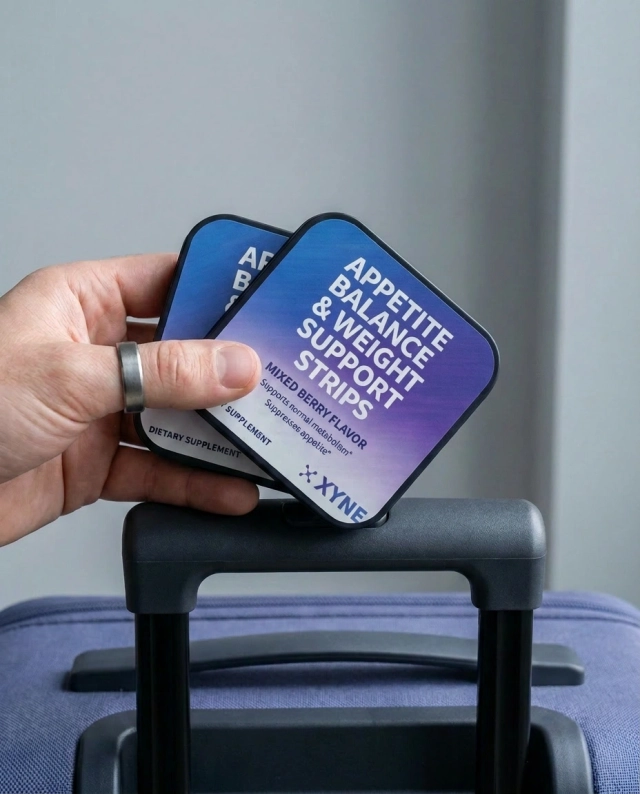Tin in the carry-on. Hotel-room friendly. No shaker bottle, no measuring.