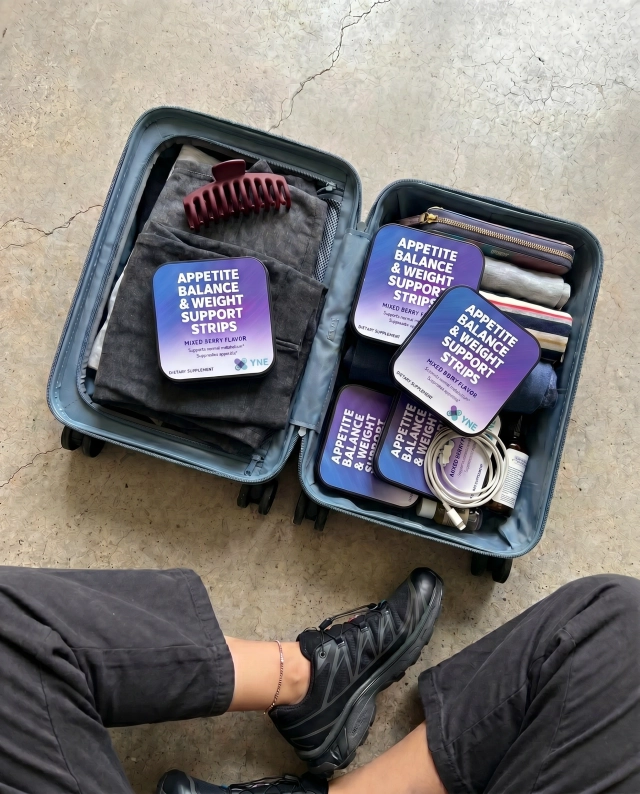 Tin in the carry-on. Hotel-room friendly. No shaker bottle, no measuring.