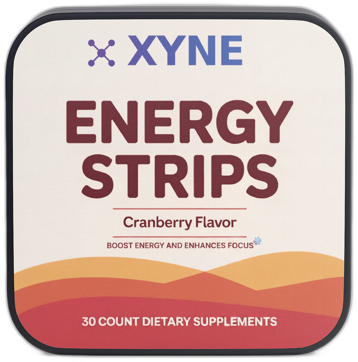 XYNE Energy tin open with strips falling